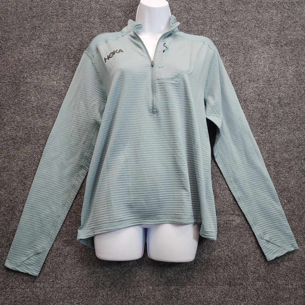 Hoka One One Men's Textured Quarter Zip Running Pullover Gorpcore Activewear L